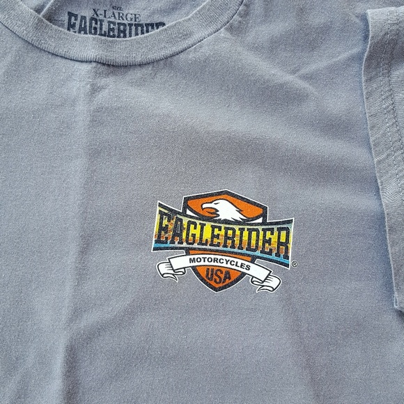 Eagle Rider Motorcycles Graphic Print Logo  Tee - Picture 2 of 5